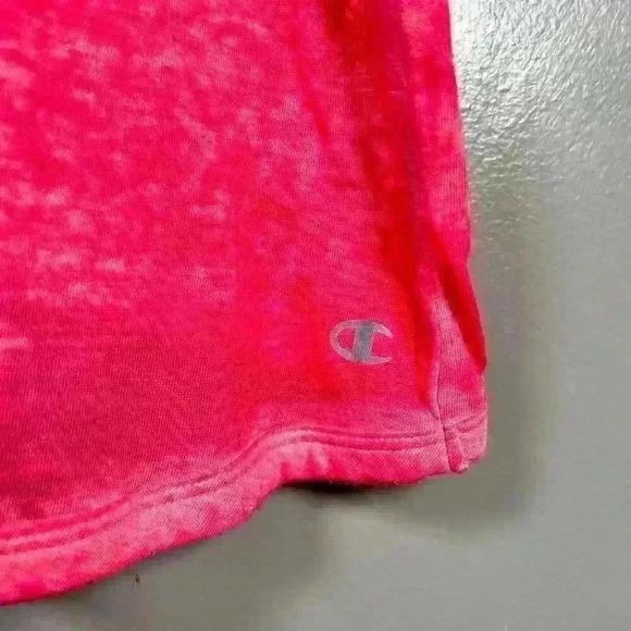 CHAMPION Hot Pink Athletic Sheer Workout Tank Top Crossback High Neck Large - Picture 2 of 8